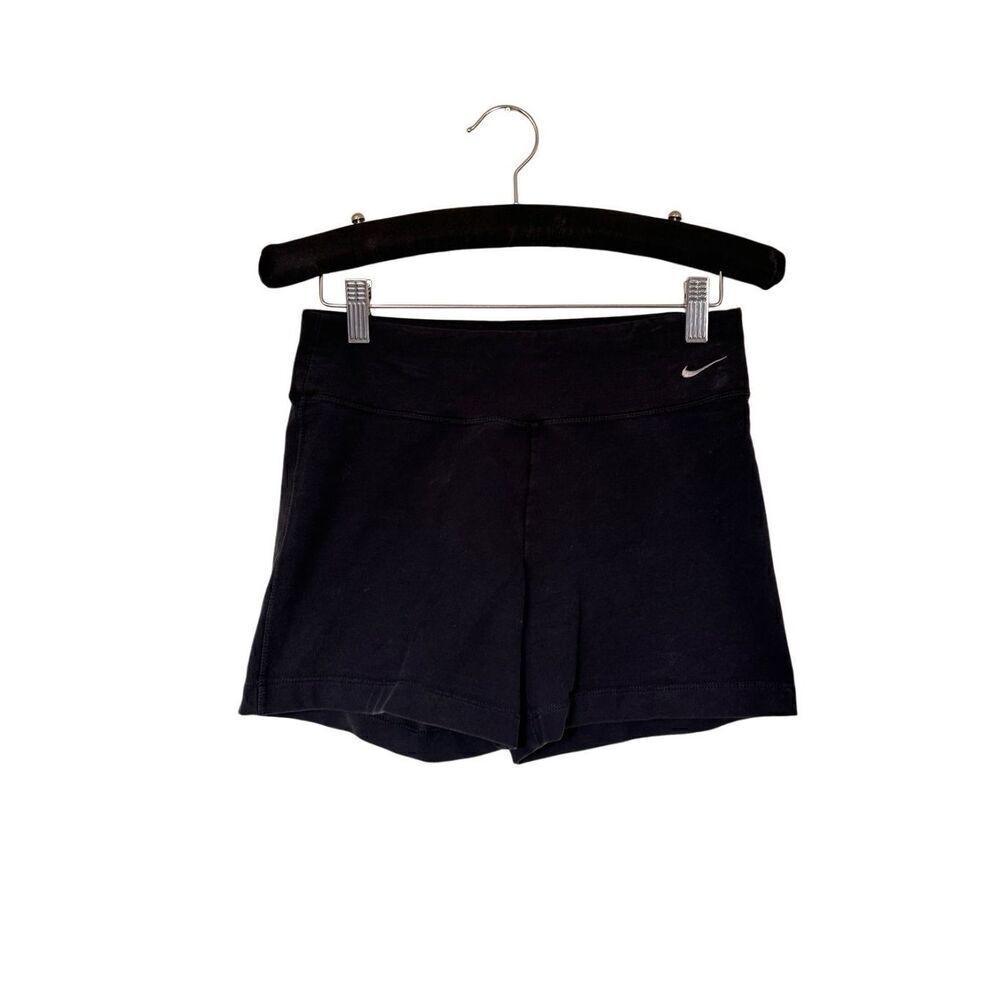 Nike Sport Short Shorts Black with White Swoosh Sz XS